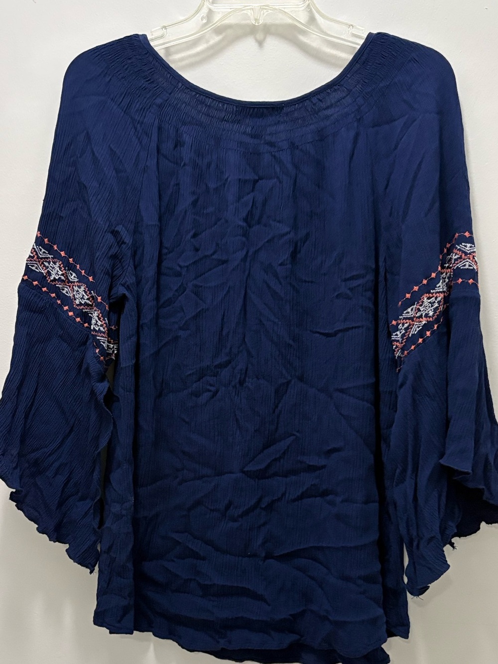 Studio JPR Navy Blue Embroidered V-Neck Tunic - Picture 4 of 5